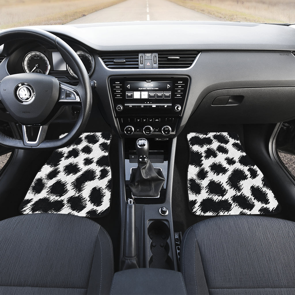 Cheetah Black Print Pattern Car Floor Mats Front Back