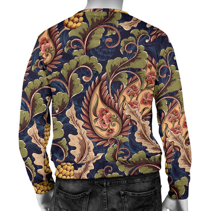 Floral Vintage Classic Print Men Long Sleeve Sweatshirt
