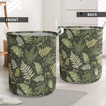 Fern Leave Green Print Pattern Laundry Basket