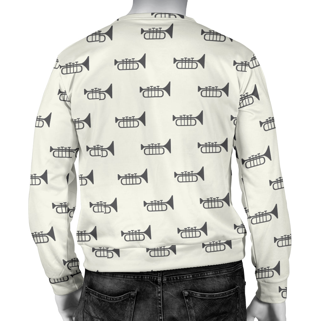 Trumpet Pattern Themed Print Men Long Sleeve Sweatshirt