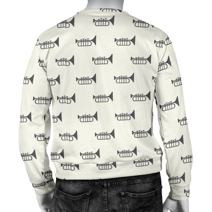 Trumpet Pattern Themed Print Men Long Sleeve Sweatshirt