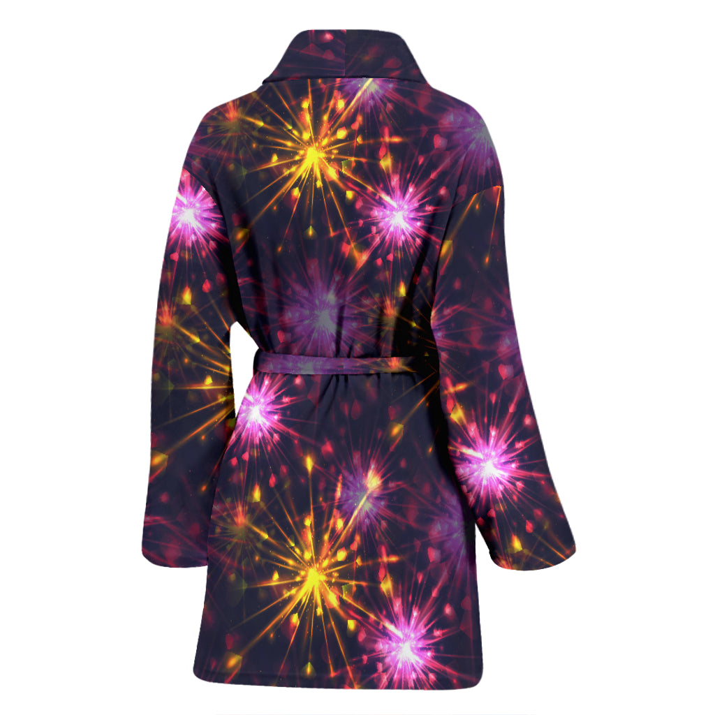 Firework Print Design LKS303 Women Bathrobe