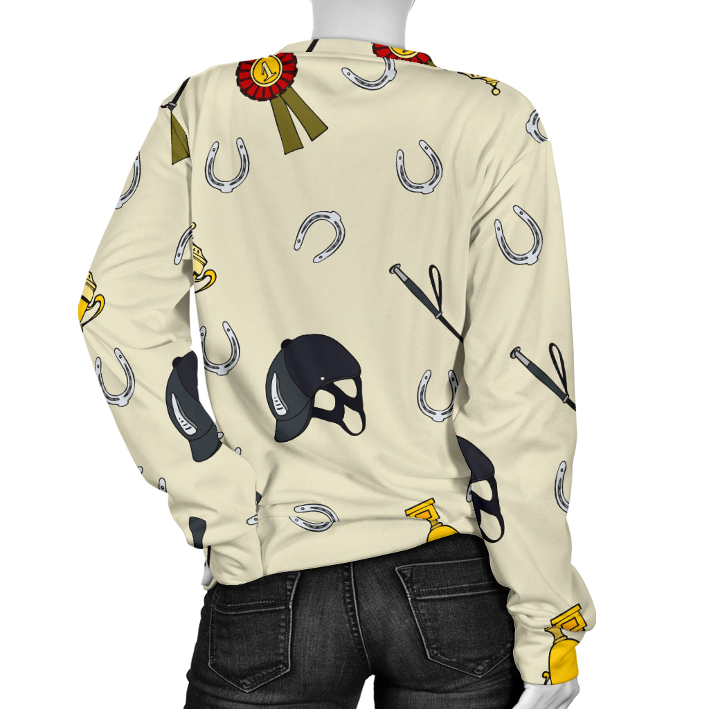 Equestrian Horseshoe Equipment Women Long Sleeve Sweatshirt