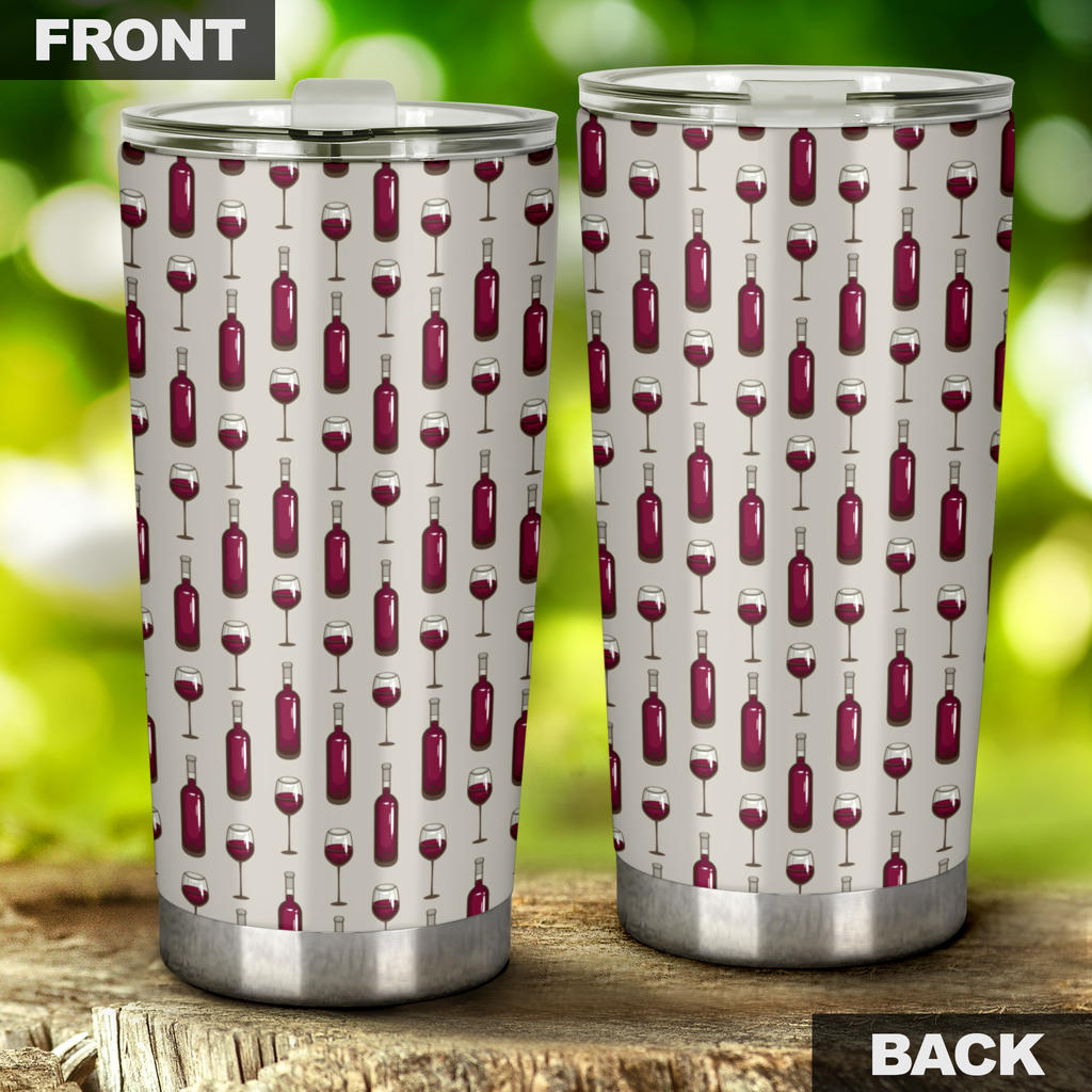 Wine Bottle Pattern Print Tumbler