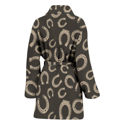 Horseshoe Print Design LKS303 Women Bathrobe