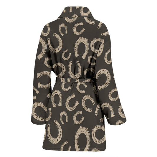 Horseshoe Print Design LKS303 Women Bathrobe