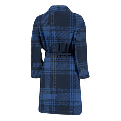 Tartan Blue Print Design LKS304 Men Bathrobe