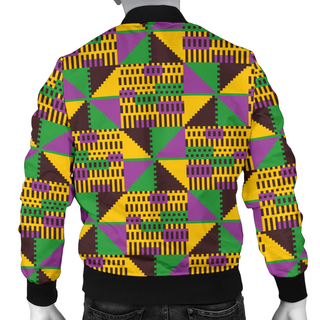 Kente Triangle Design African Print Men Bomber Jacket