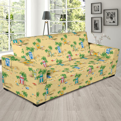 Beach Themed Pattern Print Design 01 Sofa Slipcover