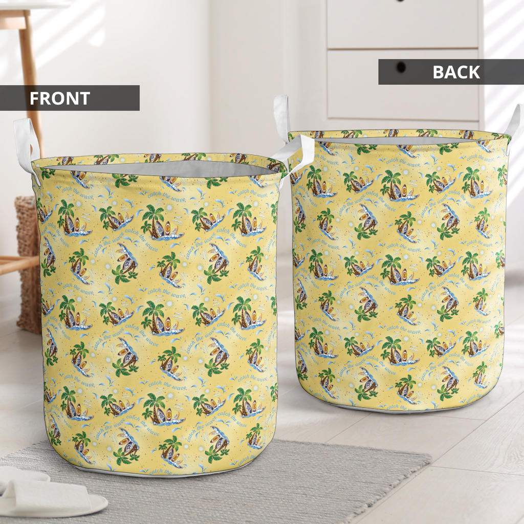 Surf Catch the Wave Design Laundry Basket
