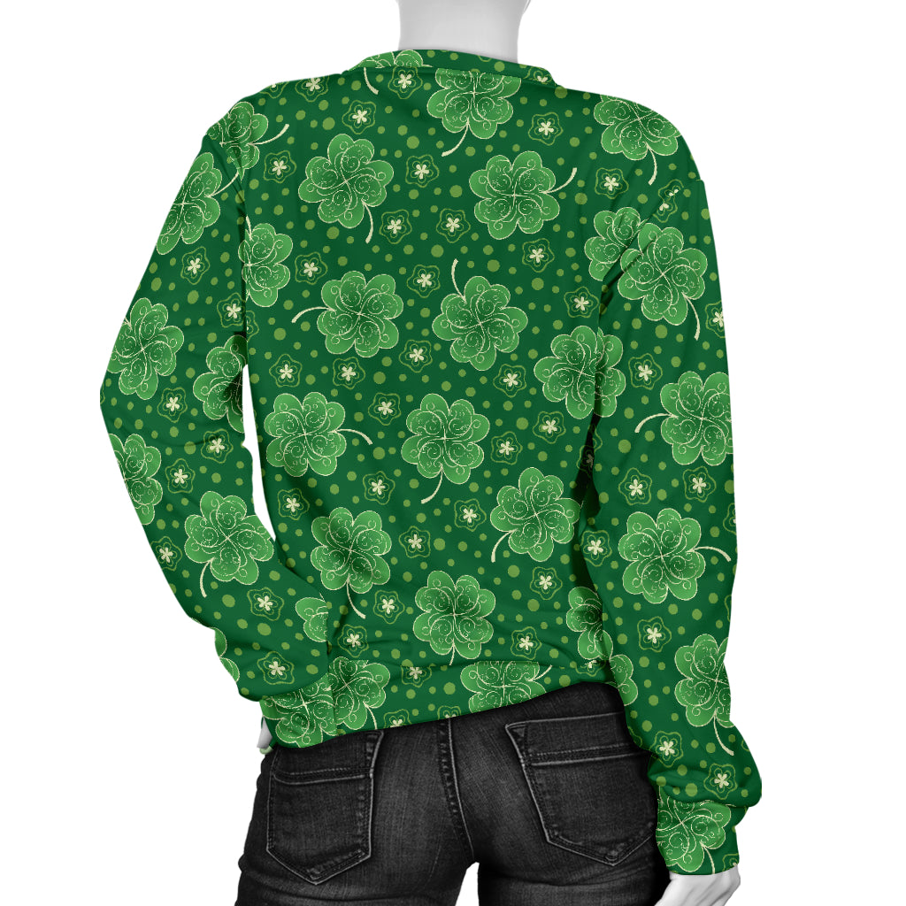 Shamrock Design Print Women Long Sleeve Sweatshirt