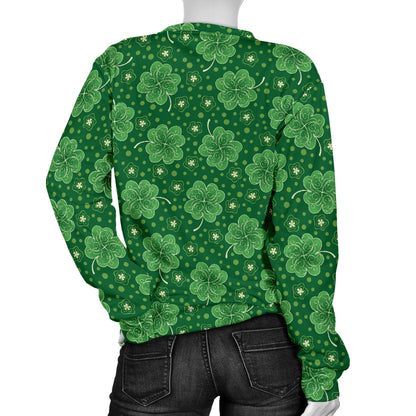 Shamrock Design Print Women Long Sleeve Sweatshirt