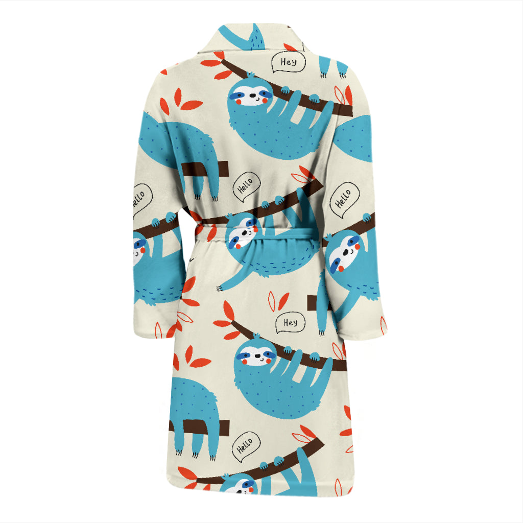 Sloth Print Design LKS3011 Men Bathrobe