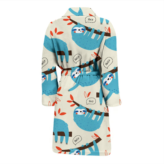 Sloth Print Design LKS3011 Men Bathrobe