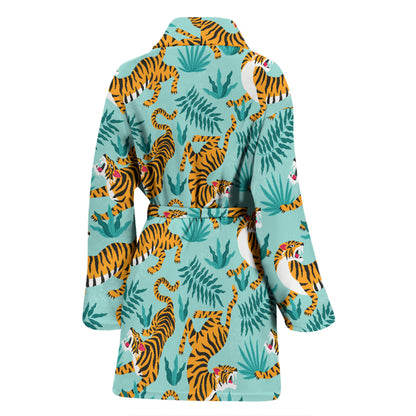 Tiger Print Design LKS304 Women Bathrobe