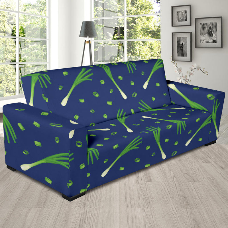 Leek Pattern Print Design 02 Sofa Slipcover