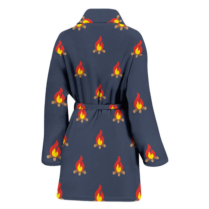 Campfire Pattern Print Design 02 Women Bathrobe