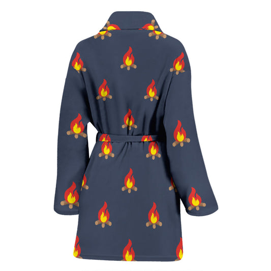 Campfire Pattern Print Design 02 Women Bathrobe