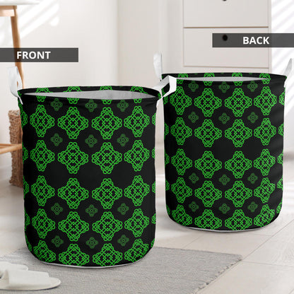 Celtic Knot Green Neon Design Laundry Basket