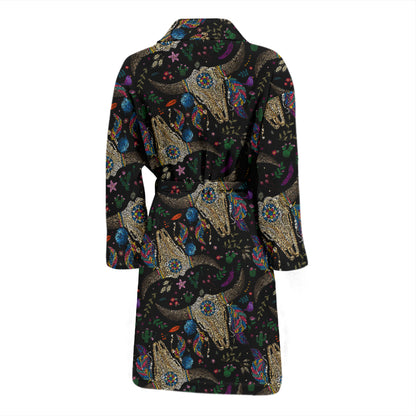 Buffalo Head Print Design LKS401 Men Bathrobe