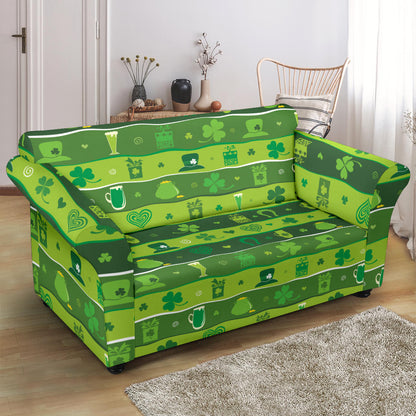 Shamrock Print Design LKS303 Loveseat Couch Slipcover