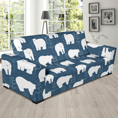 Polar Bear Pattern Print Design A01 Sofa Slipcover