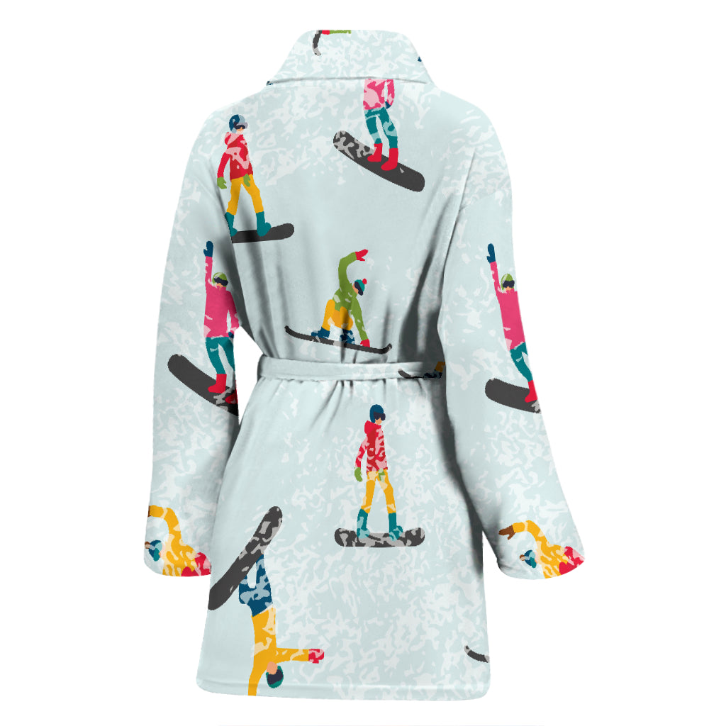 Snowboard Print Design LKS304 Women Bathrobe