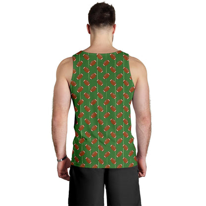 American Football on Field Themed Men Tank Top