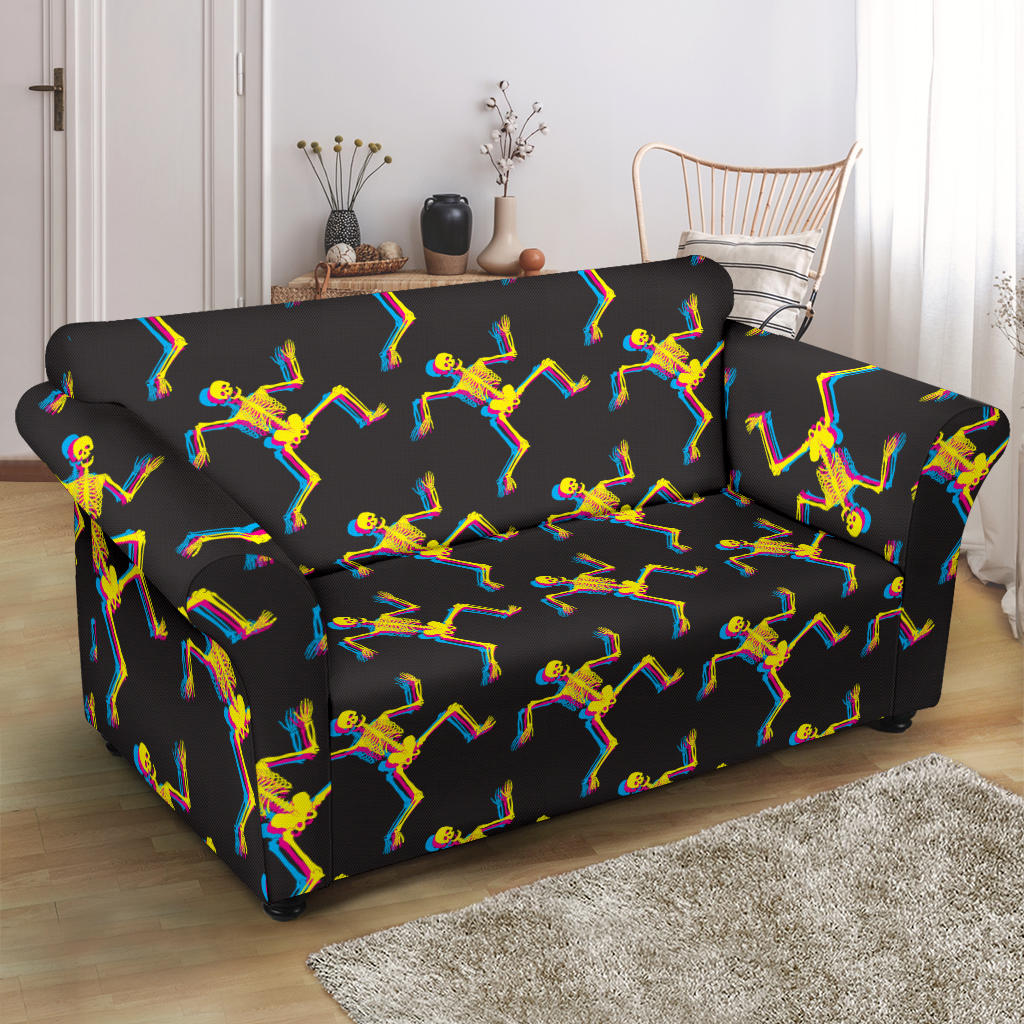 Skeleton Skeleton 3D Print Design LKS301 Loveseat Couch Slipcover