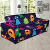 Monster Cartoon Pattern Print Design 02 Sofa Slipcover