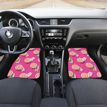 Beach Top View Umbrella Theme Car Floor Mats Front Back
