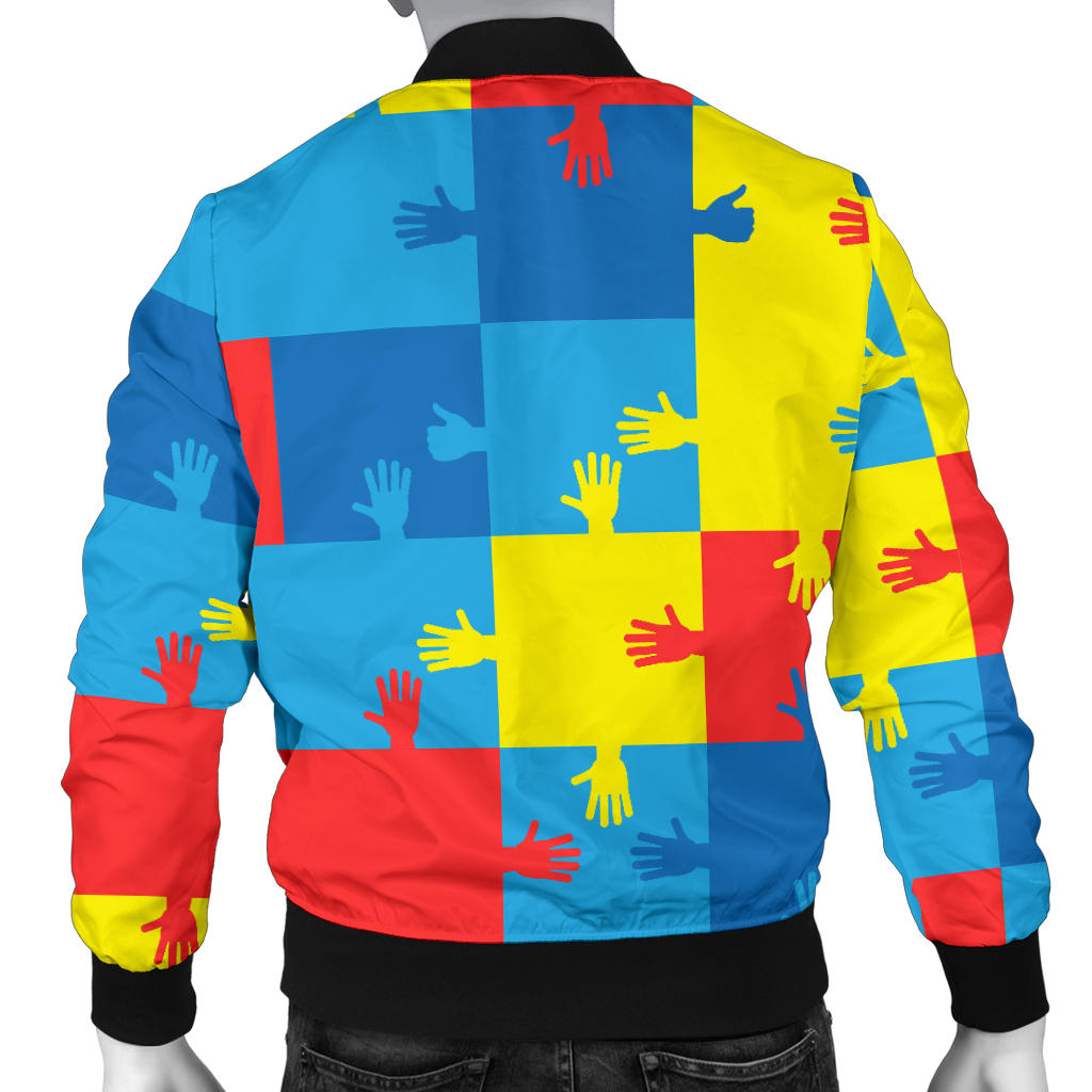 Autism Awareness Design Themed Print Men Bomber Jacket