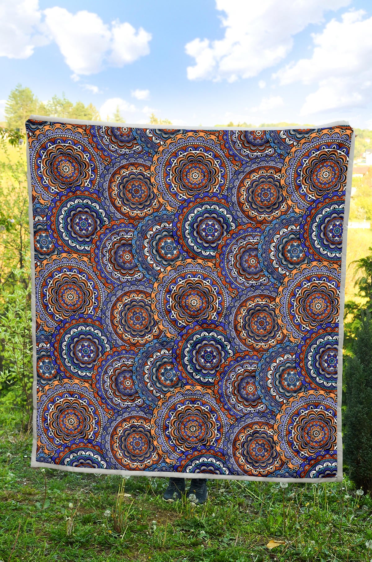 Mandala Boho Chic Design Print Quilt Bedspread
