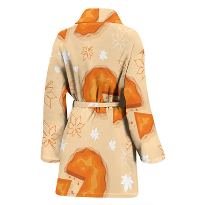 Pie Pattern Print Design A01 Women Bathrobe