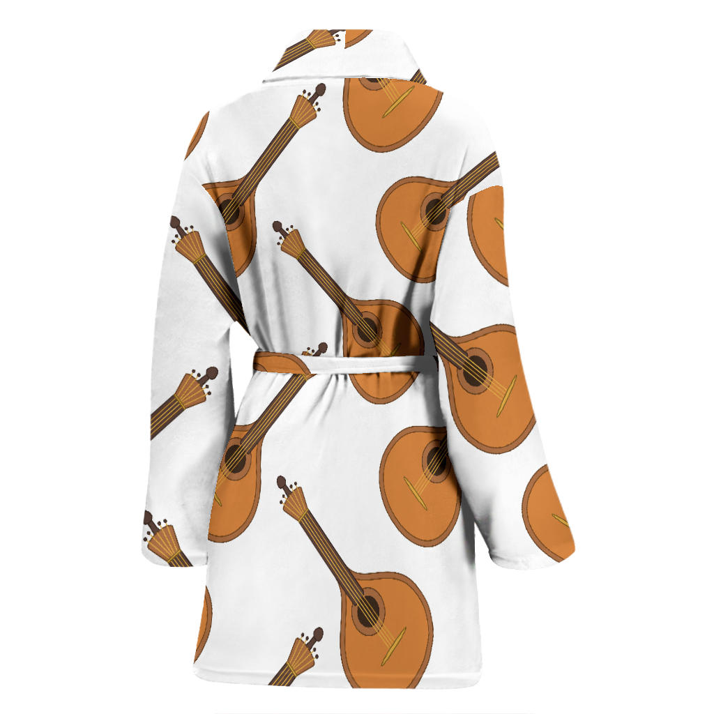 Mandolin Pattern Print Design 01 Women Bathrobe