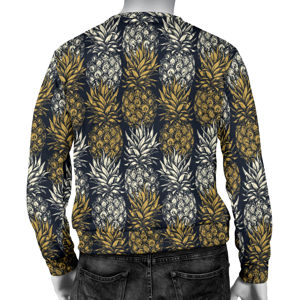 Pineapple Print Design Pattern Men Long Sleeve Sweatshirt
