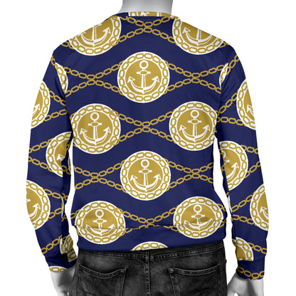 Anchor Luxury Pattern Men Long Sleeve Sweatshirt