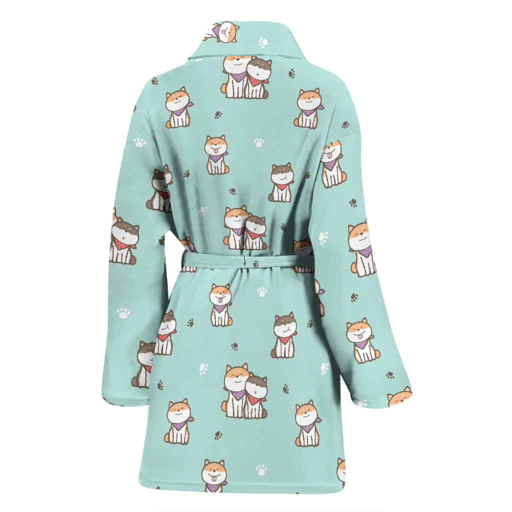 Shiba Inu Print Design LKS302 Women Bathrobe