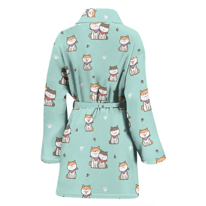 Shiba Inu Print Design LKS302 Women Bathrobe