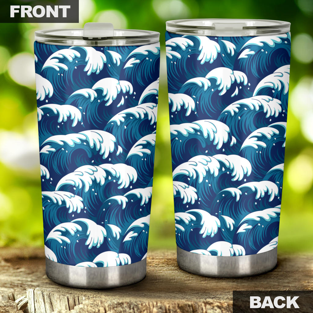 Ocean Wave Pattern Print Tumbler