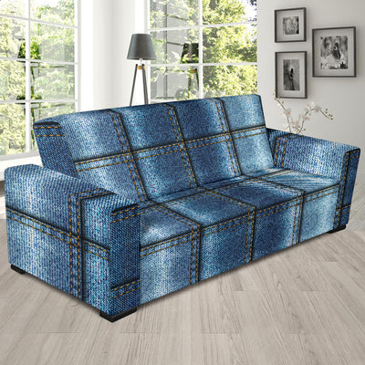 Jean Patchwork Pattern Print Design 02 Sofa Slipcover