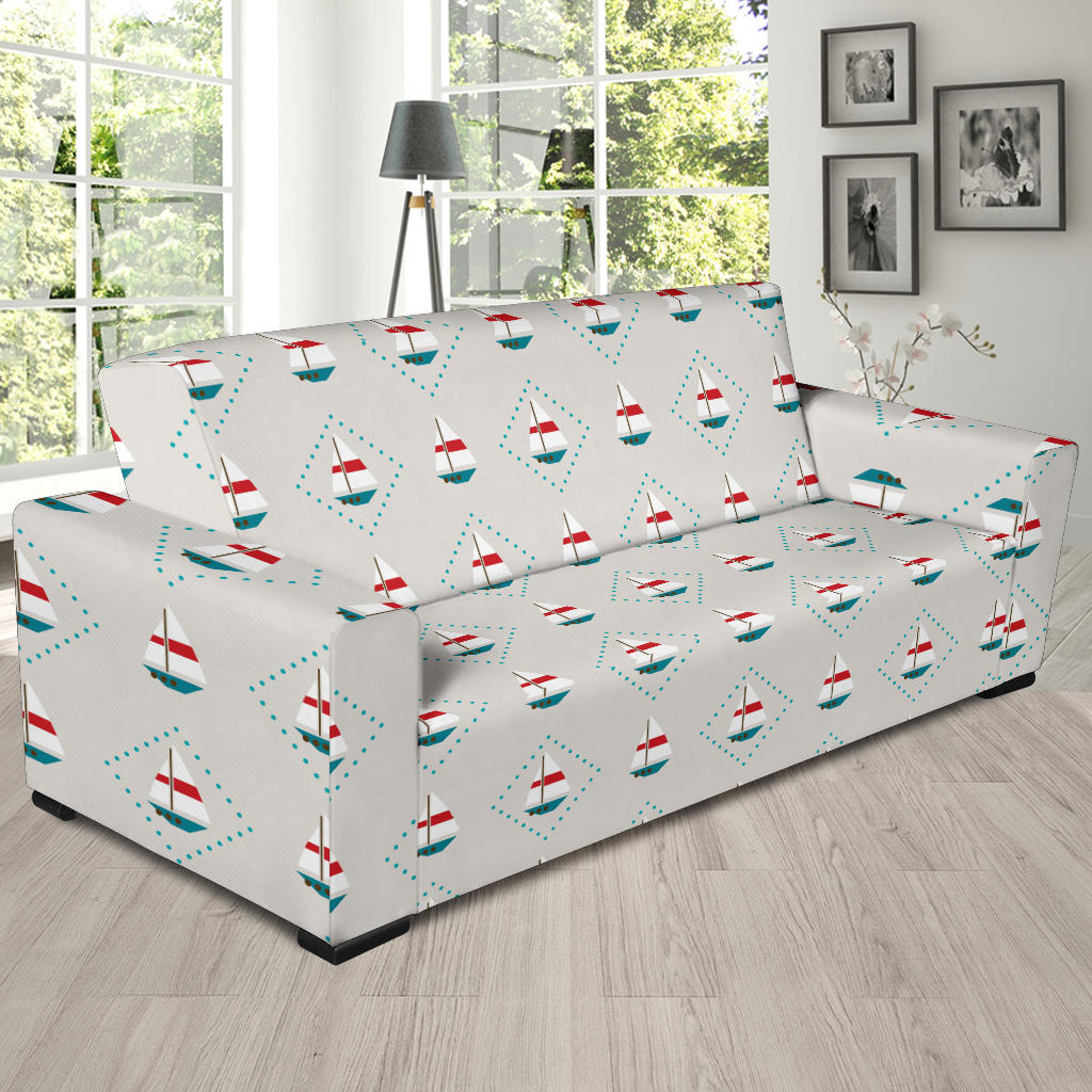 Sailboat Print Design LKS301 Sofa Slipcover