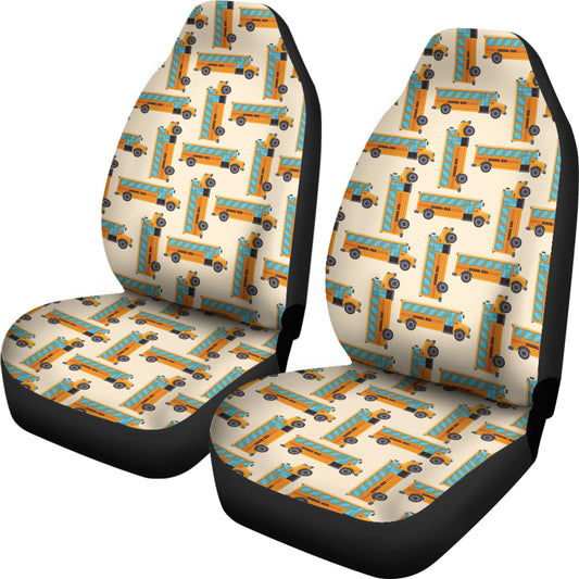 School Bus Print Design LKS305 Car Seat Covers