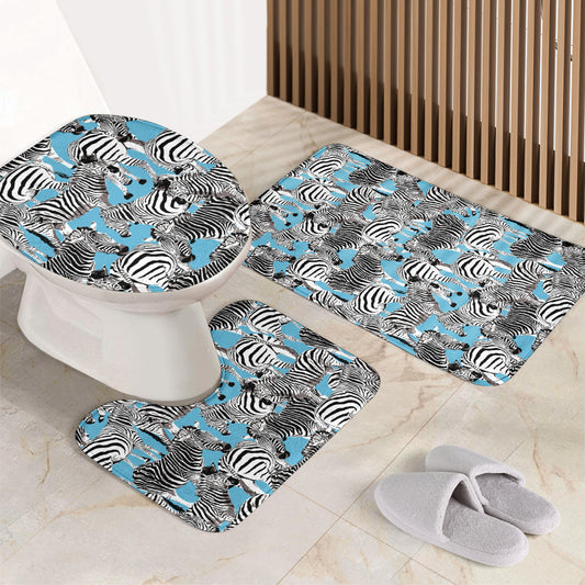 Zebra Print Design LKS305 Bathroom Mat Set