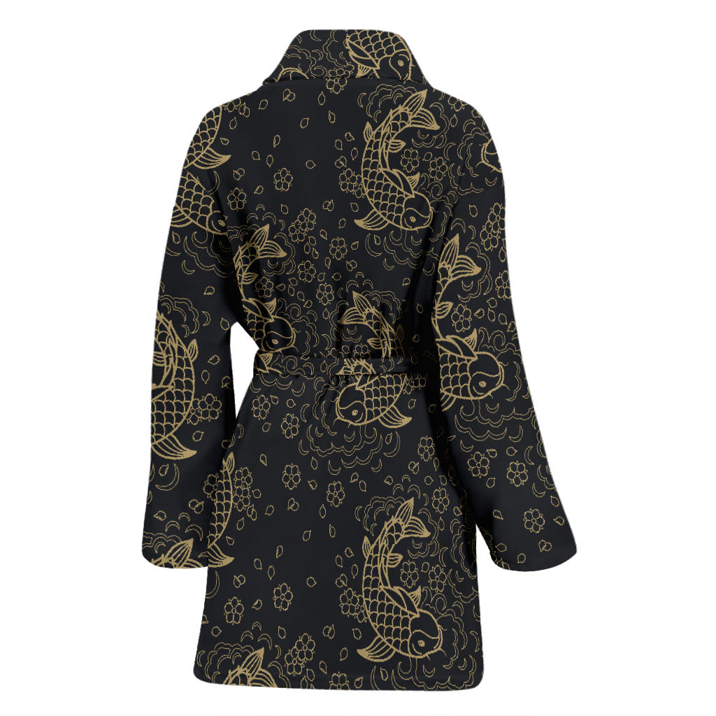 KOI Fish Pattern Print Design 02 Women Bathrobe