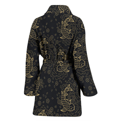 KOI Fish Pattern Print Design 02 Women Bathrobe