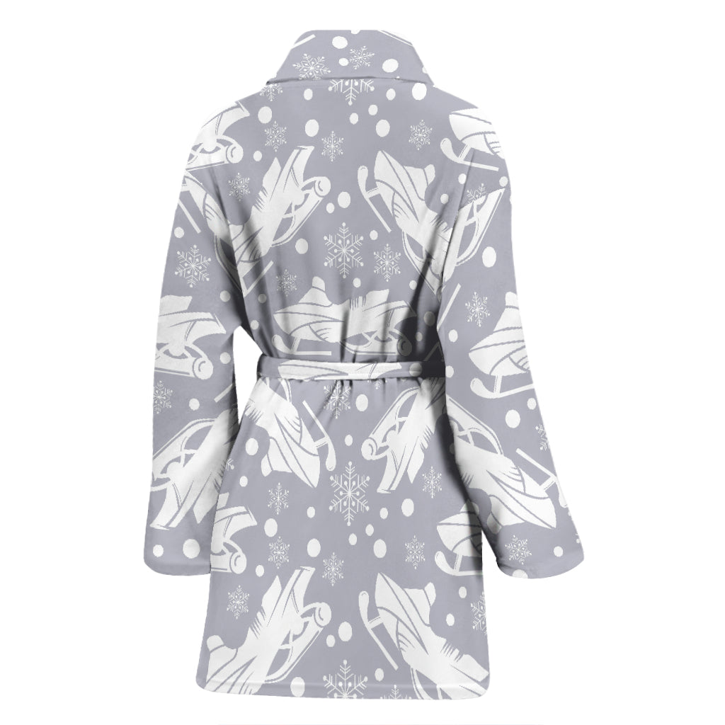 Snowmobile Print Design LKS302 Women Bathrobe