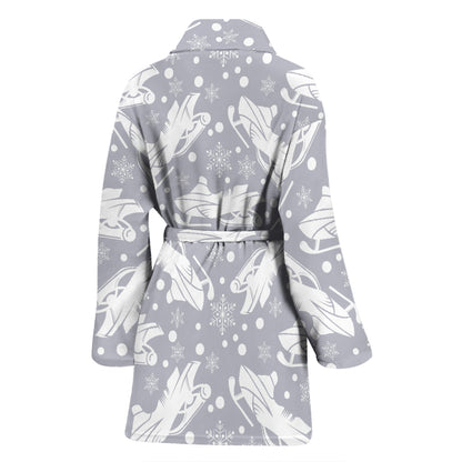 Snowmobile Print Design LKS302 Women Bathrobe