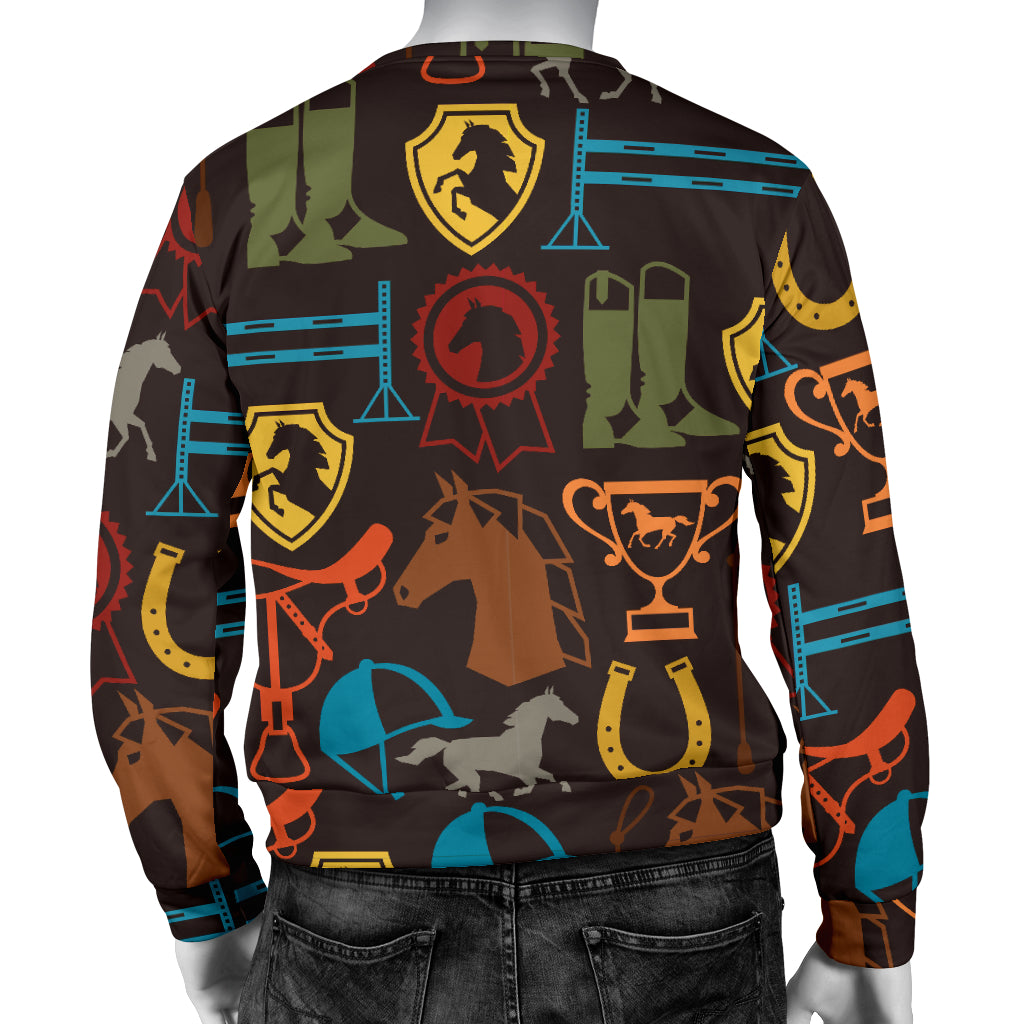 Equestrian Equipment Horse Colorful Men Long Sleeve Sweatshirt