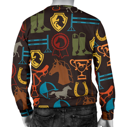 Equestrian Equipment Horse Colorful Men Long Sleeve Sweatshirt